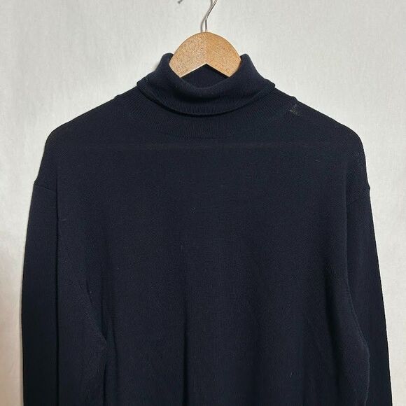 Bugatchi Super Merino Wool Turtleneck Sweater Mens XL Navy Blue Lightweight - Picture 4 of 6